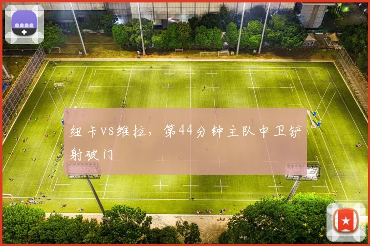 纽卡vs维拉，第44分钟主队中卫铲射破门